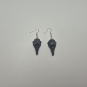 Black Bird Skull Earrings